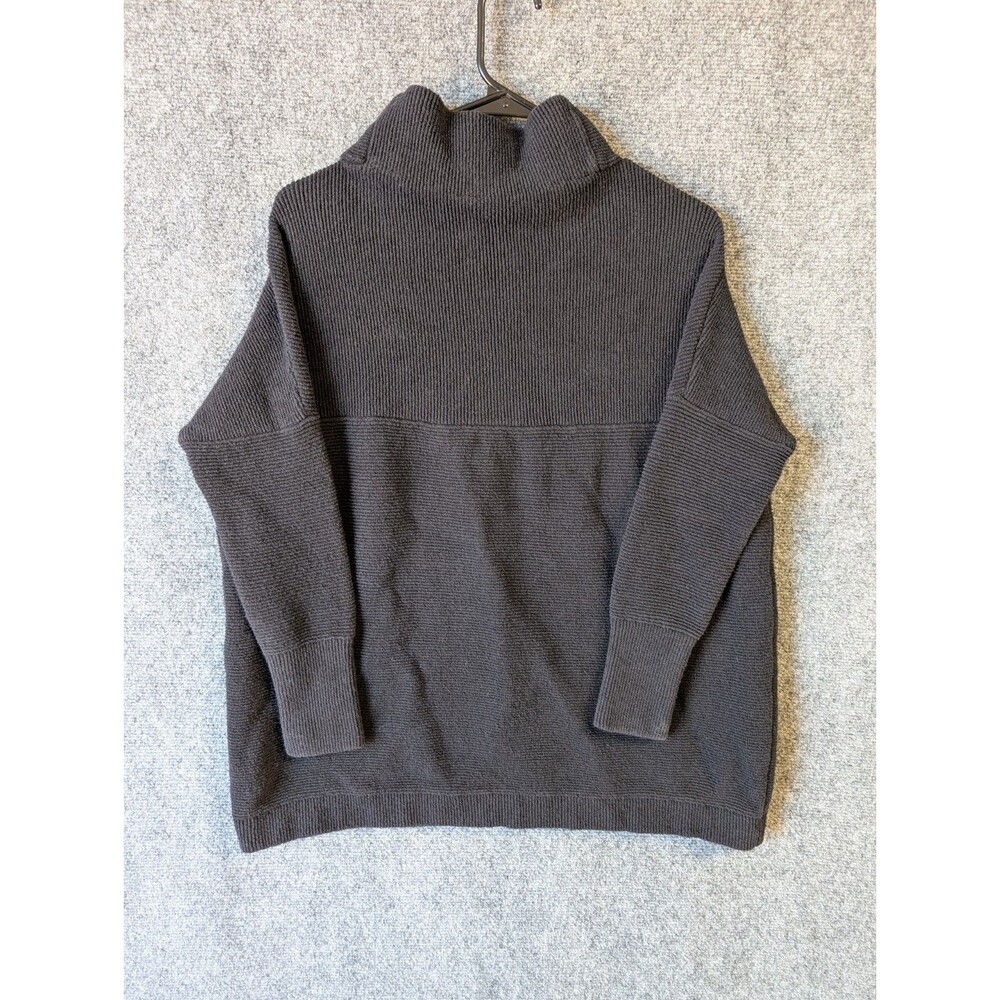 Free People Ottoman Slouchy Tunic Sweater Womens XS Black Charcoal Ribbed Knit - Picture 10 of 10
